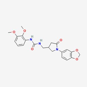 1-((1-(Benzo[d][1,3]dioxol-5-yl)-5-oxopyrrolidin-3-yl)methyl)-3-(2,3-dimethoxyphenyl)urea