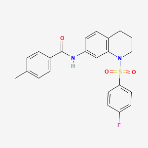 molecular formula C23H21FN2O3S B2463502 N-(1-((4-fluorophenyl)sulfonyl)-1,2,3,4-tetrahydroquinolin-7-yl)-4-methylbenzamide CAS No. 1005300-31-1