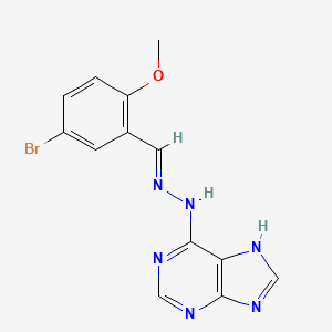molecular formula C13H11BrN6O B2463506 (E)-6-(2-(5-bromo-2-methoxybenzylidene)hydrazinyl)-9H-purine CAS No. 537667-35-9