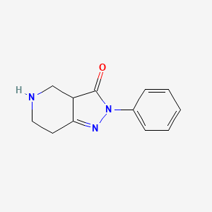 molecular formula C12H13N3O B2463512 2-Phenyl-2,3a,4,5,6,7-hexahydropyrazolo[4,3-c]pyridin-3-one CAS No. 885955-17-9