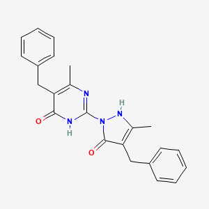 5-benzyl-2-(4-benzyl-3-methyl-5-oxo-2,5-dihydro-1H-pyrazol-1-yl)-6-methyl-4(3H)-pyrimidinone