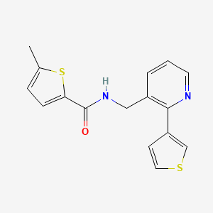 molecular formula C16H14N2OS2 B2463531 5-methyl-N-((2-(thiophen-3-yl)pyridin-3-yl)methyl)thiophene-2-carboxamide CAS No. 2034544-33-5