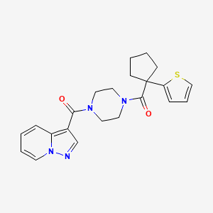 Pyrazolo[1,5-a]pyridin-3-yl(4-(1-(thiophen-2-yl)cyclopentanecarbonyl)piperazin-1-yl)methanone