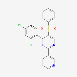 molecular formula C21H13Cl2N3O2S B2463536 4-(2,4-二氯苯基)-5-(苯磺酰基)-2-(3-吡啶基)嘧啶 CAS No. 339108-13-3