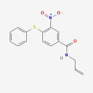 molecular formula C16H14N2O3S B2463543 N-allyl-3-nitro-4-(phenylsulfanyl)benzenecarboxamide CAS No. 303988-28-5