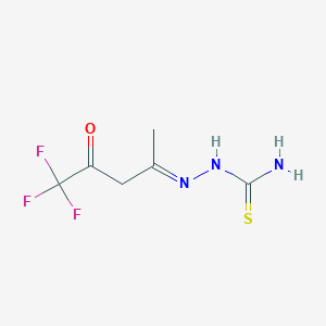 molecular formula C6H8F3N3OS B2463546 2-(4,4,4-Trifluoro-1-methyl-3-oxobutylidene)-1-hydrazinecarbothioamide CAS No. 383148-57-0
