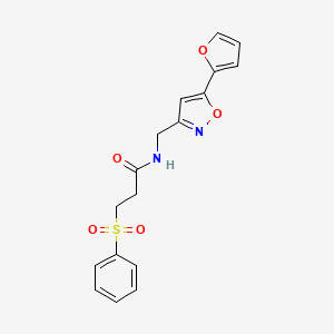N-((5-(furan-2-yl)isoxazol-3-yl)methyl)-3-(phenylsulfonyl)propanamide