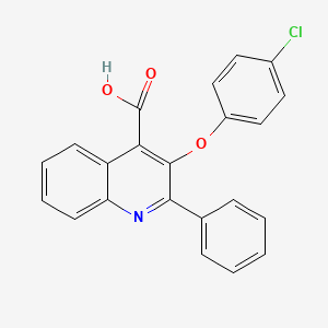 molecular formula C22H14ClNO3 B2463553 3-(4-Chlorophenoxy)-2-phenyl-4-quinolinecarboxylic acid CAS No. 338400-74-1