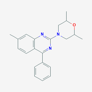 molecular formula C21H23N3O B2463556 2,6-Dimethyl-4-(7-methyl-4-phenylquinazolin-2-yl)morpholine CAS No. 1400021-16-0