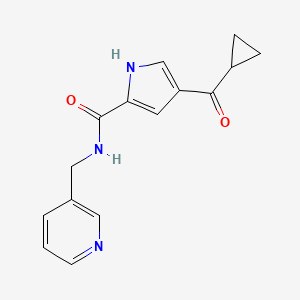 molecular formula C15H15N3O2 B2463565 4-(cyclopropylcarbonyl)-N-(3-pyridinylmethyl)-1H-pyrrole-2-carboxamide CAS No. 439095-93-9