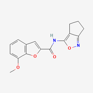 molecular formula C16H14N2O4 B2463570 N-(5,6-dihydro-4H-cyclopenta[c]isoxazol-3-yl)-7-methoxybenzofuran-2-carboxamide CAS No. 941967-00-6