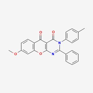 molecular formula C25H18N2O4 B2463572 8-Methoxy-3-(4-methylphenyl)-2-phenylchromeno[2,3-d]pyrimidine-4,5-dione CAS No. 896828-61-8