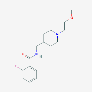 molecular formula C16H23FN2O2 B2463574 2-氟-N-((1-(2-甲氧基乙基)哌啶-4-基)甲基)苯甲酰胺 CAS No. 953930-62-6