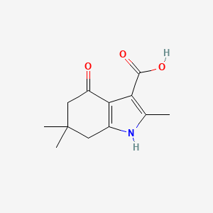 molecular formula C12H15NO3 B2463575 2,6,6-trimethyl-4-oxo-4,5,6,7-tetrahydro-1H-indole-3-carboxylic acid CAS No. 1114596-30-3