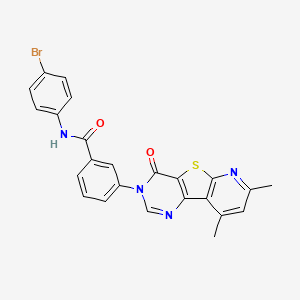 molecular formula C24H17BrN4O2S B2463576 N-(4-bromophenyl)-3-(7,9-dimethyl-4-oxopyrido[3',2':4,5]thieno[3,2-d]pyrimidin-3(4H)-yl)benzamide CAS No. 933224-70-5