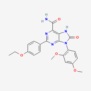 molecular formula C22H21N5O5 B2463579 9-(2,4-dimethoxyphenyl)-2-(4-ethoxyphenyl)-8-oxo-8,9-dihydro-7H-purine-6-carboxamide CAS No. 898443-01-1