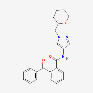 molecular formula C23H23N3O3 B2463586 2-benzoyl-N-(1-((tetrahydro-2H-pyran-2-yl)methyl)-1H-pyrazol-4-yl)benzamide CAS No. 2034320-64-2