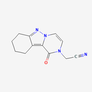 molecular formula C12H12N4O B2463587 (1-oxo-7,8,9,10-tetrahydropyrazino[1,2-b]indazol-2(1H)-yl)acetonitrile CAS No. 1795180-54-9