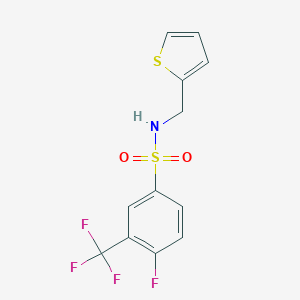 molecular formula C12H9F4NO2S2 B246359 4-fluoro-N-(2-thienylmethyl)-3-(trifluoromethyl)benzenesulfonamide 