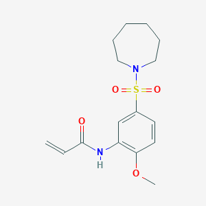 molecular formula C16H22N2O4S B2463591 N-[5-(Azepan-1-ylsulfonyl)-2-methoxyphenyl]prop-2-enamide CAS No. 2305491-95-4