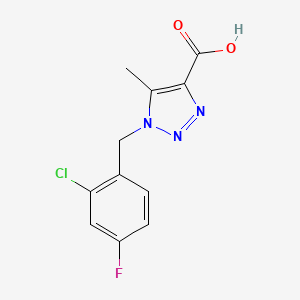 molecular formula C11H9ClFN3O2 B2463592 1-(2-chloro-4-fluorobenzyl)-5-methyl-1H-1,2,3-triazole-4-carboxylic acid CAS No. 1274508-14-3
