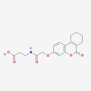 molecular formula C18H19NO6 B2463593 3-(2-((6-oxo-7,8,9,10-tetrahydro-6H-benzo[c]chromen-3-yl)oxy)acetamido)propanoic acid CAS No. 313471-21-5