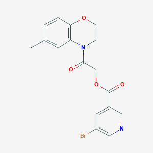 2-(6-methyl-2,3-dihydro-4H-1,4-benzoxazin-4-yl)-2-oxoethyl 5-bromopyridine-3-carboxylate