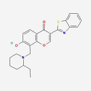 molecular formula C24H24N2O3S B2463604 3-(苯并[d]噻唑-2-基)-8-((2-乙基哌啶-1-基)甲基)-7-羟基-4H-色满-4-酮 CAS No. 637747-56-9