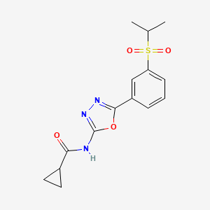 N-(5-(3-(isopropylsulfonyl)phenyl)-1,3,4-oxadiazol-2-yl)cyclopropanecarboxamide