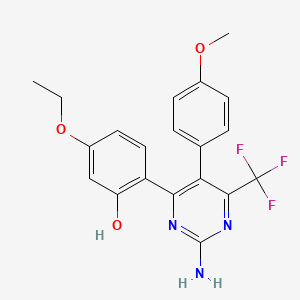 2-(2-Amino-5-(4-methoxyphenyl)-6-(trifluoromethyl)pyrimidin-4-yl)-5-ethoxyphenol