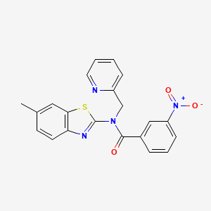 molecular formula C21H16N4O3S B2463619 N-(6-methylbenzo[d]thiazol-2-yl)-3-nitro-N-(pyridin-2-ylmethyl)benzamide CAS No. 899964-47-7