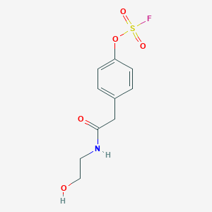 molecular formula C10H12FNO5S B2463622 1-Fluorosulfonyloxy-4-[2-(2-hydroxyethylamino)-2-oxoethyl]benzene CAS No. 2411292-50-5
