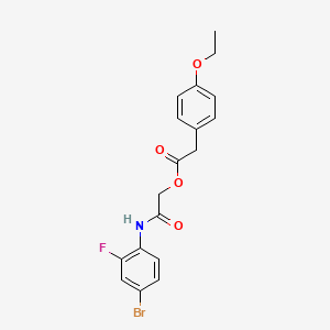 molecular formula C18H17BrFNO4 B2463631 2-[(4-Bromo-2-fluorophenyl)amino]-2-oxoethyl (4-ethoxyphenyl)acetate CAS No. 1323932-19-9