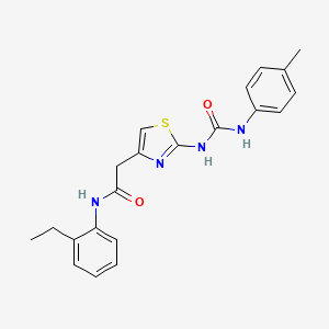 molecular formula C21H22N4O2S B2463639 N-(2-ethylphenyl)-2-(2-(3-(p-tolyl)ureido)thiazol-4-yl)acetamide CAS No. 921498-93-3
