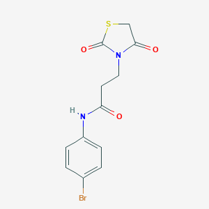 molecular formula C12H11BrN2O3S B246364 N-(4-bromophenyl)-3-(2,4-dioxo-1,3-thiazolidin-3-yl)propanamide 