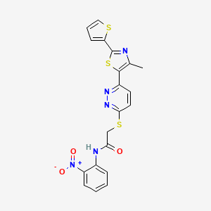 2-((6-(4-methyl-2-(thiophen-2-yl)thiazol-5-yl)pyridazin-3-yl)thio)-N-(2-nitrophenyl)acetamide