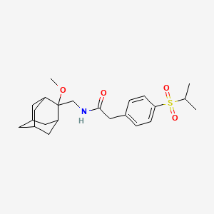 molecular formula C23H33NO4S B2463648 2-(4-(isopropylsulfonyl)phenyl)-N-(((1R,3S,5r,7r)-2-methoxyadamantan-2-yl)methyl)acetamide CAS No. 1797727-31-1