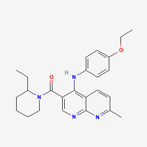 molecular formula C25H30N4O2 B2463654 (4-((4-Ethoxyphenyl)amino)-7-methyl-1,8-naphthyridin-3-yl)(2-ethylpiperidin-1-yl)methanone CAS No. 1251702-89-2