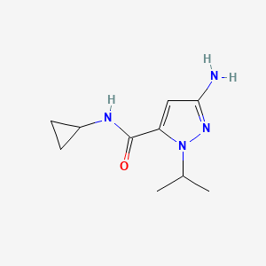 molecular formula C10H16N4O B2463656 5-amino-N-cyclopropyl-2-propan-2-ylpyrazole-3-carboxamide CAS No. 1897017-67-2