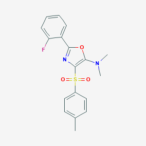 molecular formula C18H17FN2O3S B246366 2-(2-fluorophenyl)-N,N-dimethyl-4-(4-methylphenyl)sulfonyl-1,3-oxazol-5-amine 