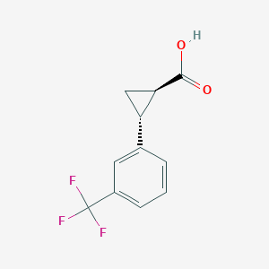 molecular formula C11H9F3O2 B2463661 trans-2-[3-(Trifluoromethyl)phenyl]cyclopropanecarboxylic Acid CAS No. 243665-18-1