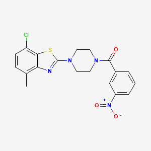 molecular formula C19H17ClN4O3S B2463666 (4-(7-Chloro-4-methylbenzo[d]thiazol-2-yl)piperazin-1-yl)(3-nitrophenyl)methanone CAS No. 897487-91-1