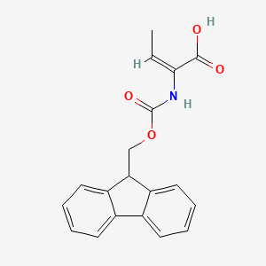 molecular formula C19H17NO4 B2463672 2-((((9H-Fluoren-9-yl)methoxy)carbonyl)amino)but-2-enoic acid CAS No. 198545-98-1
