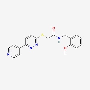 molecular formula C19H18N4O2S B2463674 N-(2-methoxybenzyl)-2-((6-(pyridin-4-yl)pyridazin-3-yl)thio)acetamide CAS No. 872987-82-1
