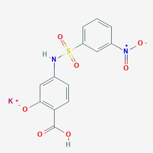 molecular formula C13H9KN2O7S B2463676 Potassium;2-carboxy-5-[(3-nitrophenyl)sulfonylamino]phenolate CAS No. 1007039-88-4