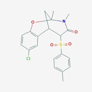 molecular formula C20H20ClNO4S B2463680 4-Chloro-9,10-dimethyl-12-(4-methylbenzenesulfonyl)-8-oxa-10-azatricyclo[7.3.1.0^{2,7}]trideca-2,4,6-trien-11-one CAS No. 2097893-39-3
