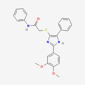 molecular formula C25H23N3O3S B2463685 2-((2-(3,4-dimethoxyphenyl)-5-phenyl-1H-imidazol-4-yl)thio)-N-phenylacetamide CAS No. 901242-03-3