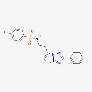 4-fluoro-N-(2-(2-phenylthiazolo[3,2-b][1,2,4]triazol-6-yl)ethyl)benzenesulfonamide