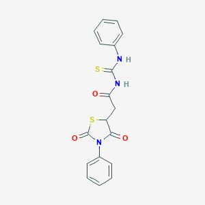 molecular formula C18H15N3O3S2 B246369 2-(2,4-dioxo-3-phenyl-1,3-thiazolidin-5-yl)-N-(phenylcarbamothioyl)acetamide 