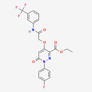 ethyl 1-(4-fluorophenyl)-6-oxo-4-({[3-(trifluoromethyl)phenyl]carbamoyl}methoxy)-1,6-dihydropyridazine-3-carboxylate